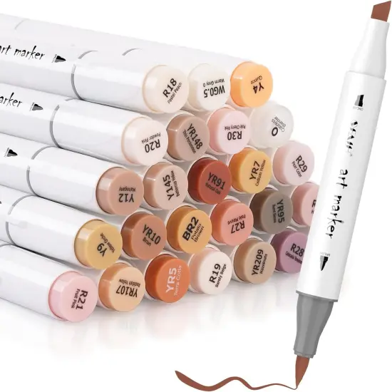 25 - Skin Tone Alcohol Markers Brush Tip {1}