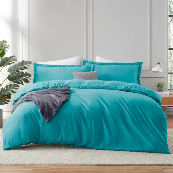 Hearth & Harbor Duvet Cover With Fitted Sheet Soft Double Brushed Bedding Set {1}