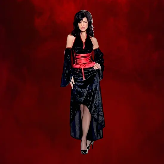 Underwraps Women's Vampira Dracula Bride Adult Halloween Costume - Small 6-8 Black {4}