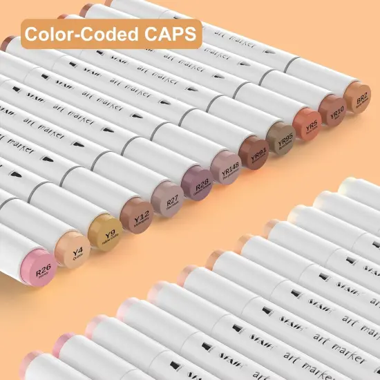 25 - Skin Tone Alcohol Markers Brush Tip {4}