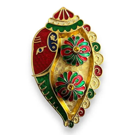Bulk Ganesh Shankh Haldi Kumkum Holder Roli Chawal/rice Holder Indian Festival Rakhi Pooja Thali Pooja Return Gift Indian Housewarming Gifts Wedding Favor {3}