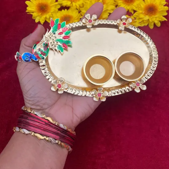 Bulk Haldi Kumkum Holder, Pooja Return Gift , Thamboolam, Pooja Favor, Haldikumkum Plate, Wedding Favor, Housewarming Favor {4}