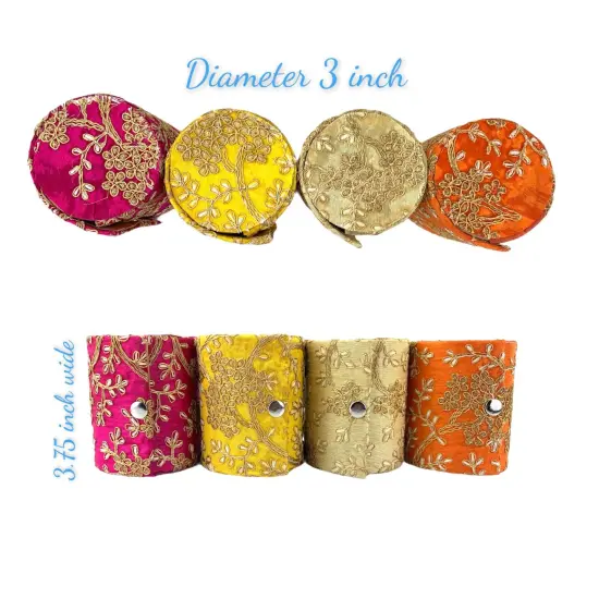 Bangle Organizing Box for Women and Girls Bulk Assorted Jewellery Storage Bag Beautiful Embroidered Bangle Case Indian Pakistani Wedding Favor Bridesmaid Gift {7}