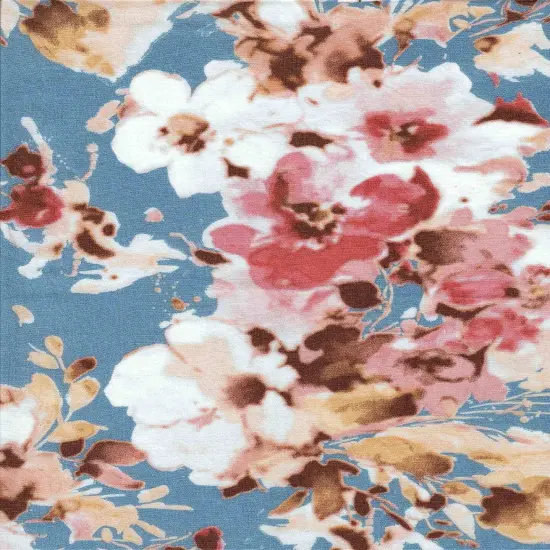 1 Yard Rayon Challis Floral Print Fabric, 52/54&Prime; Wide PEACH {3}