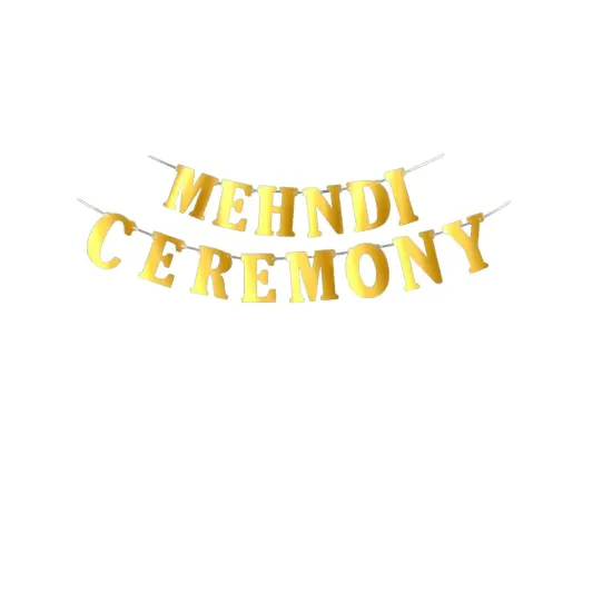Mehndi Ceremony Banner Bunting Diy Indian Wedding Banner Sign Mehendi Backdrop Decoration Party Decorations Letter Banner Kit -mehendi Signs {2}