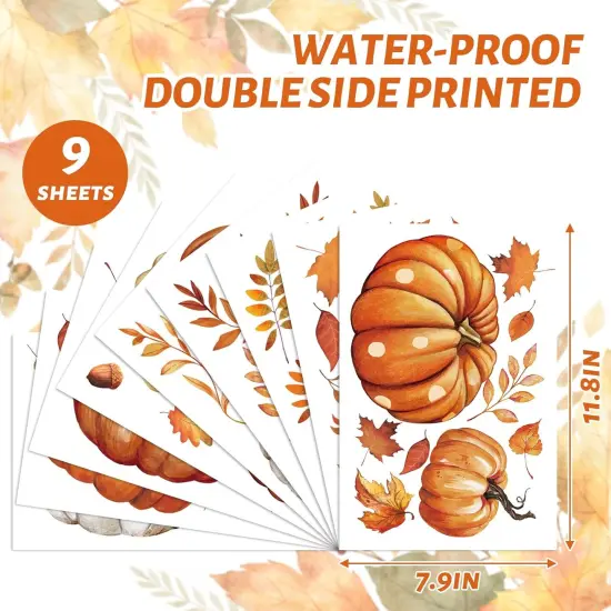 Fall Window Clings Stickers - Leaves Pumpkin {4}