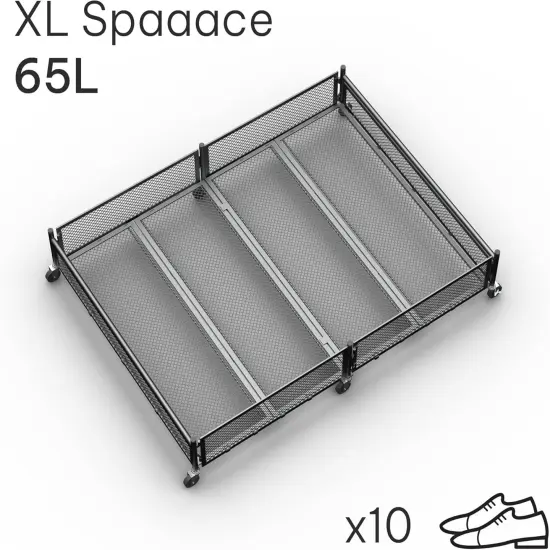 Under Bed Storage with Wheels &ndash; XXL 65L Metal Frame Rolling Bin - 31.5"x23.6 {2}