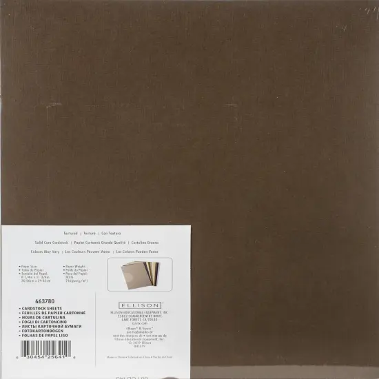 Sizzix Textured Cardstock Sheets A4 60/Pkg-Assorted Colors-Neutrals {4}