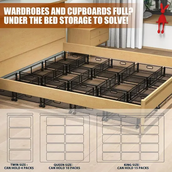 Under Bed Storage Containers,2 Pack Foldable Underbed Storage Containers {4}