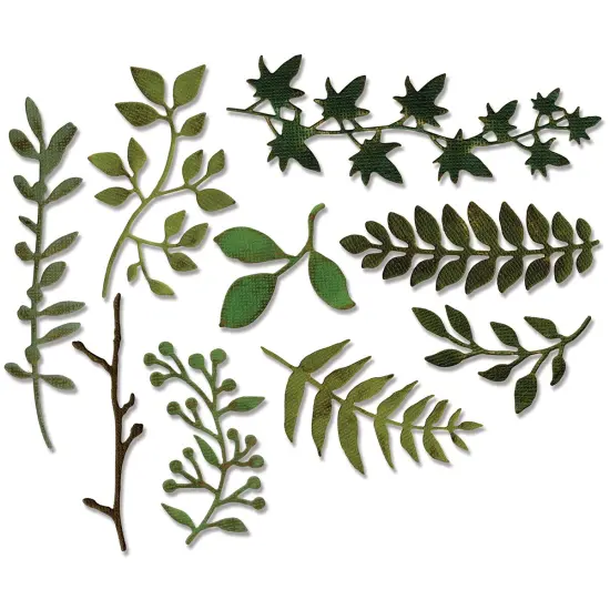 Sizzix Thinlits Dies By Tim Holtz 9/Pkg-Garden Greens {3}