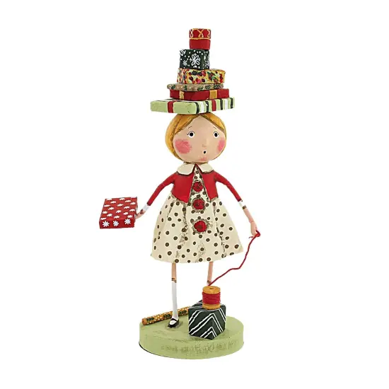 Lori Mitchell 8.0 Inch Wrappings And Ribbons Christmas Figurine , Lightweight Christmas Decor Christmas Presents Red {1}