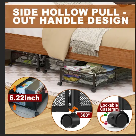 Under Bed Storage Containers,2 Pack Foldable Underbed Storage Containers {3}
