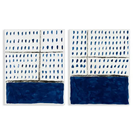 Stupell Industries Abstract Indigo BlockRoom2 pc Canvas Wall Art Set Design by Michael Willett {1}