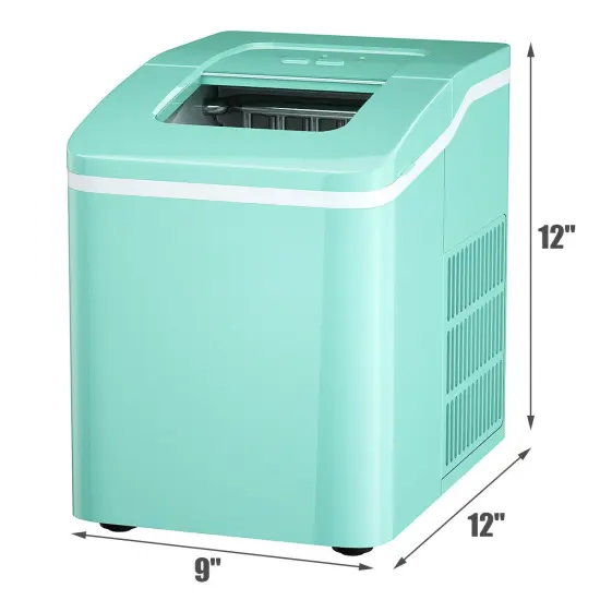 Compact and Portable Countertop Ice Maker Machine with Scoop Green {3}