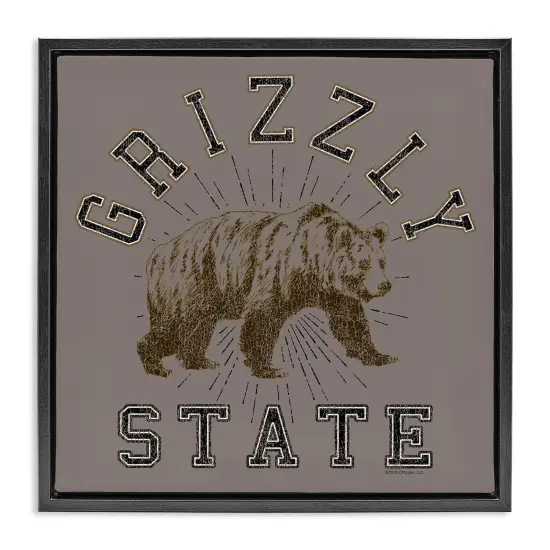 Stupell Industries Grizzly State Vintage Framed Floater Canvas Wall Art Design by Spirit Animals/Life Is High {6}