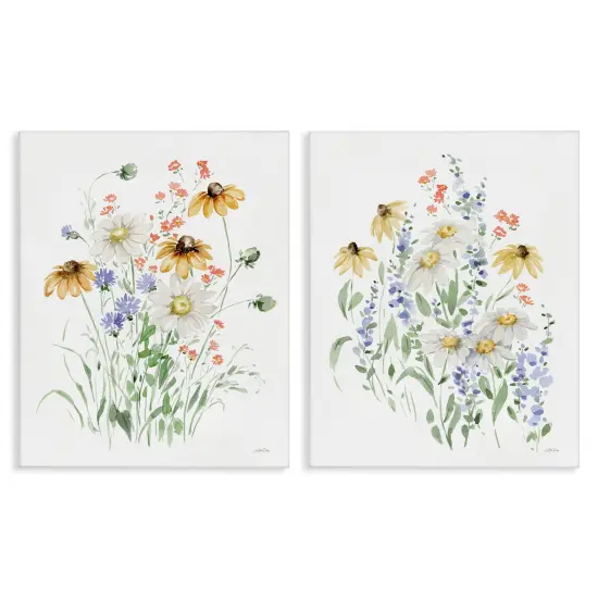 Stupell Industries Summer Garden Watercolor Daisies 2 pc Canvas Wall Art Set Design by Katrina Pete {1}