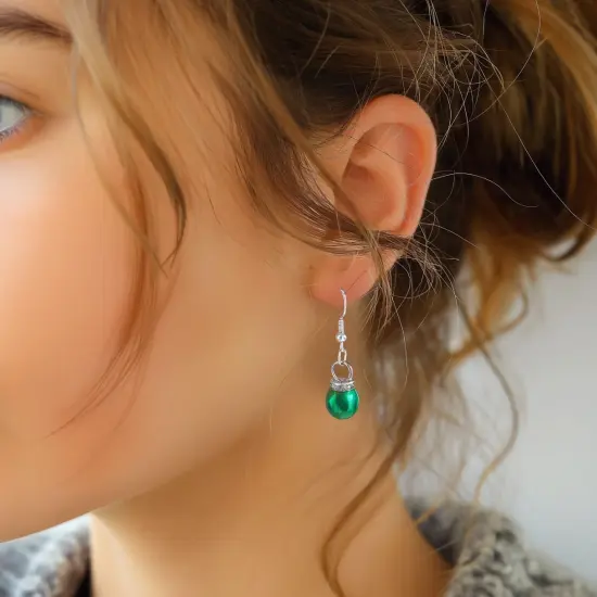 Wrapables Round 10mm Round No Holes Faux Pearls, Imitation Pearls for Jewelry Making (Set of 50), Green {3}