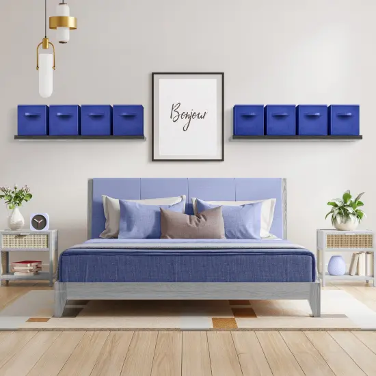 Sorbus Large 13" Storage Bins - 8 Pack Sturdy Collapsible Fabric Storage Cubes with Handles Navy blue {5}