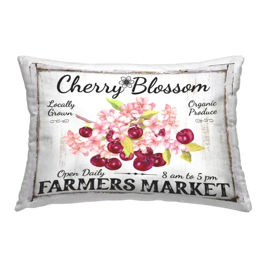 Cherry Blossom Farmer's Market Decorative Printed Throw Pillow Design by Creatif Belle, 14 x 7 x 20 {1}