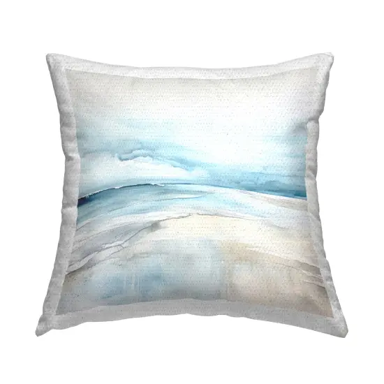 Abstract Modern Shoreline Outdoor Printed Pillow Design by Irena Orlov, 18 x 7 x 18 {1}