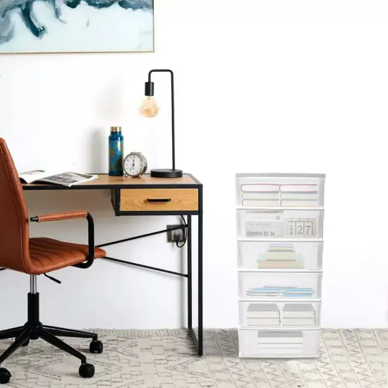 6 Drawer Rolling Storage Cabinet Bedroom Living Room Hallway Organizer Container {2}