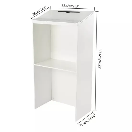 Floor Standing Podium w/ Storage Board+Pencil Slot for School Church Conference {5}