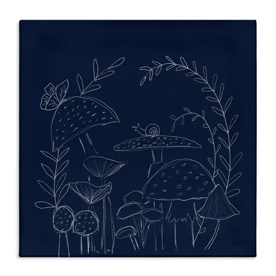 Stupell Industries Mushrooms on Blue Canvas Wall Art Design by Lucille Price {1}