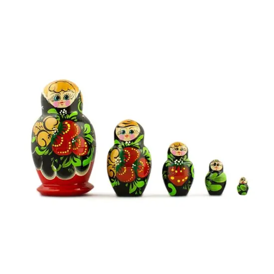 Set of 5 Wooden Nesting Dolls3.5 Inches {1}