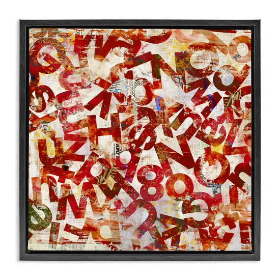Stupell Industries Red Typography Collage Framed Floater Canvas Wall Art Design by Laura Gibson {6}