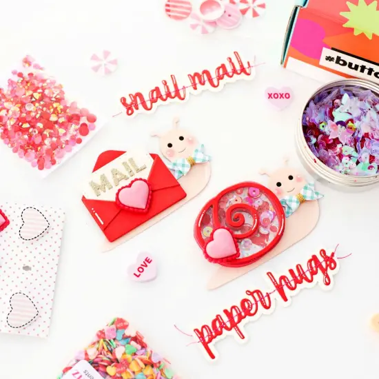 Buttons Glore Valentine&rsquo;s Day Embellishment Set &ndash; 50g of Flat Back Pearls, Heart Sequins, Sprinkles & Rhinestones for DIY Crafts, Scrapbooking & Shaker Projects {5}