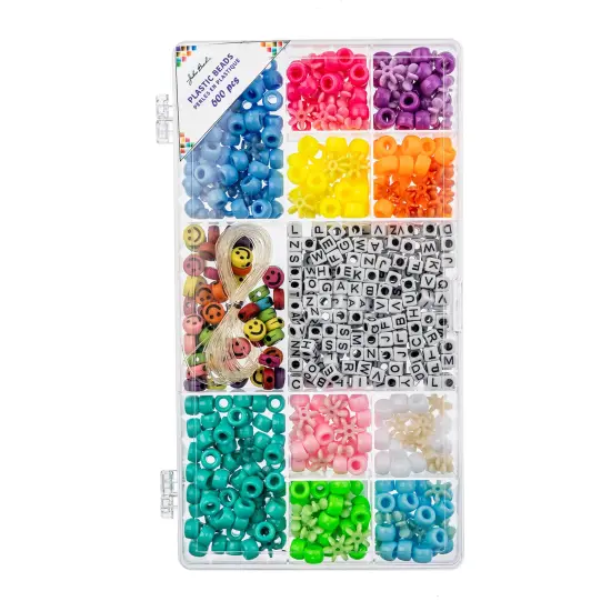 John Bead 600-Piece Assorted Plastic Alphabet Pony Beads Jewelry Making Beads Box Alphabet & Pony Bead {4}