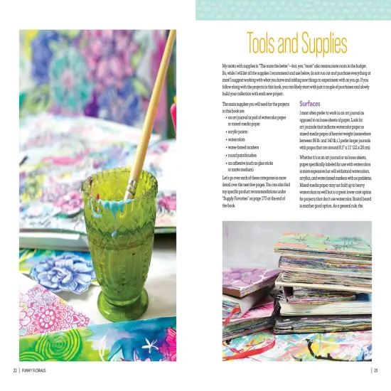 Funky Florals: A Bend-the-Rules Approach to Making Bright, Bold & Beautiful Flower Art with Watercolor, Acrylics, Markers & More - 12 Mixed-Media Projects {5}