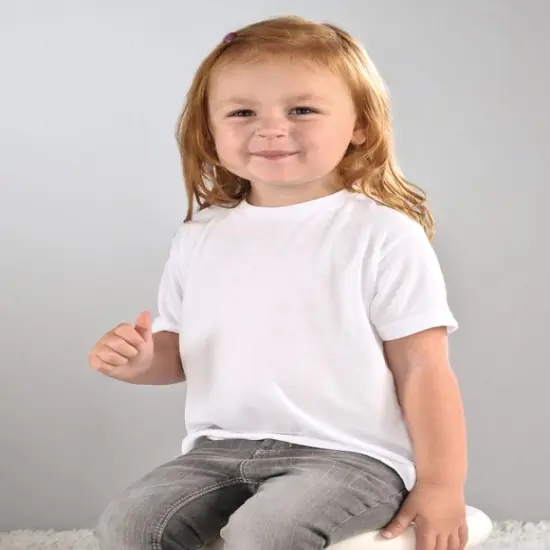Sublivie® Toddler Sublimation Short Sleeve Crew-Neck T-Shirt White {1}