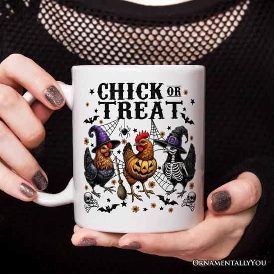 Halloween Chickens Mug, Chick or Treat Funny Farmhouse {2}