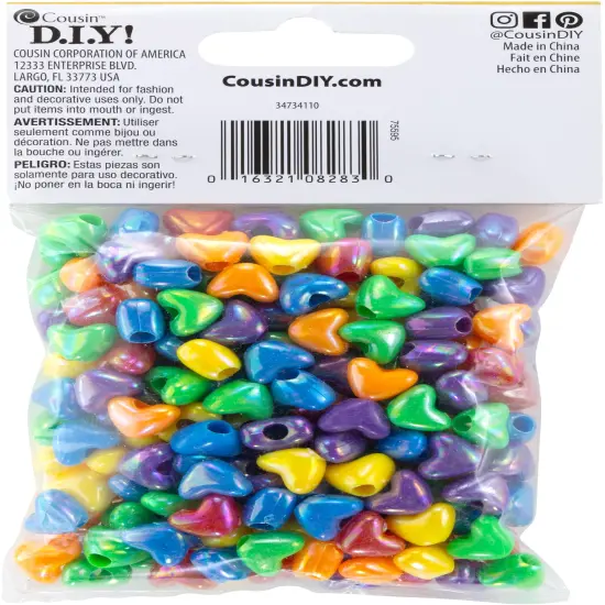 CousinDIY Fun Pack Acrylic Heart Beads 210/Pkg-Assorted Colors {3}