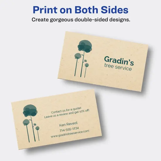 Avery Kraft Brown Business Cards with Sure Feed Technology, 2" x 3.5", Laser/Inkjet, 150 Printable Business Cards, Also Great for Appointment Cards and Loyalty Cards (28311) {4}