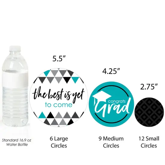 Big Dot of Happiness 2025 Teal Graduation Party Giant Circle Confetti - Party Decorations - Large Confetti 27 Count {4}