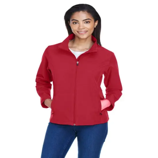 Team 365&reg; Ladies Leader Soft Shell Jacket SPORT DARK MROON {3}