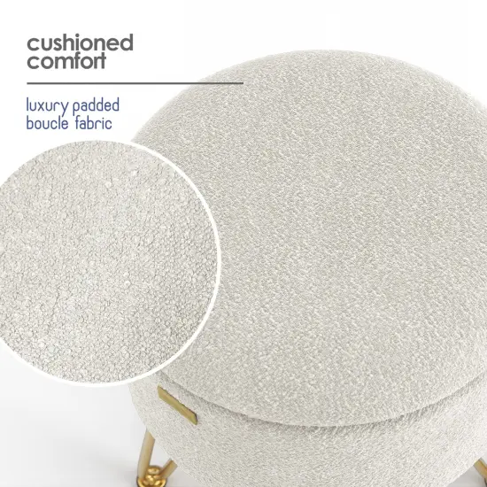 StorageBud Round Ottoman with Storage {6}