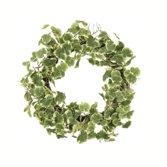 30" Artificial Geranium Aralia Wreath | Lifelike Greenery for Door & Wall Decor {2}