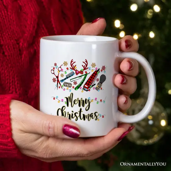 Barber Buffalo Plaid Christmas, Barbershop Mug Gift {2}