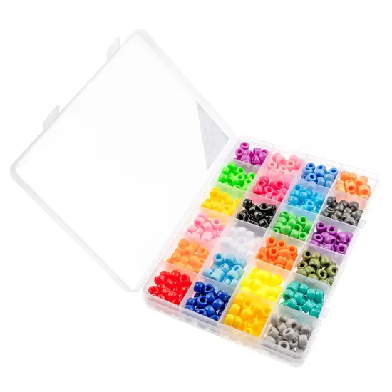John Bead 600-Piece Assorted Plastic Alphabet Pony Beads Jewelry Making Beads Box {3}