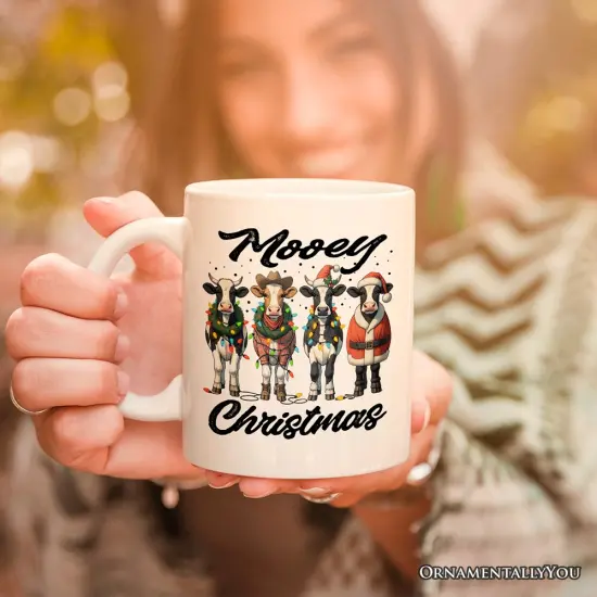 Mooey Christmas Mug, Cow Lover Gift {2}