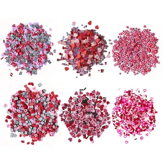 Buttons Galore Valentine's Day Craft Embellishment Bundle Set &ndash; 1,800 Colorful Polymer Clay Heart Embellishments for Crafts, Scrapbooking, Card Making & Shaker Crafts &ndash; Hearts, Love Letters, XOXO {2}