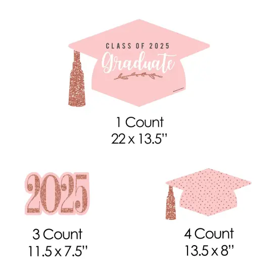 Big Dot of Happiness Rose Gold Class of 2025 Outdoor Decorations - Graduation Yard Signs - Set of 8 {7}