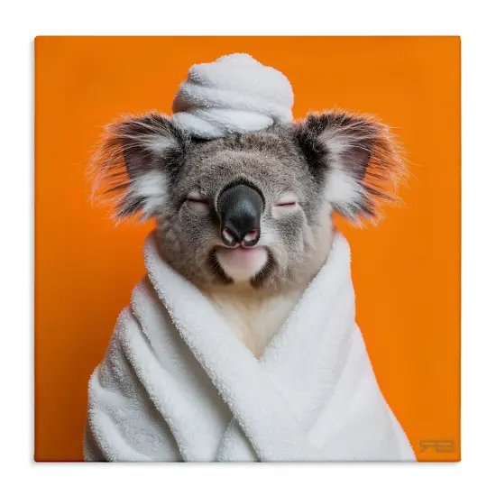 Stupell Industries Relaxed Bathtime Koala Canvas Wall Art Design by RB {1}