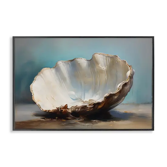 Stupell Industries Neutral Shell Still Life Framed Giclee Wall Art Design by Petal Prints Design {1}