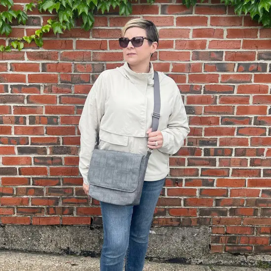 Crosscut Sewing Co.&reg; Messenger Bag Sewing Project Kit for Beginners Kantha cloth {6}