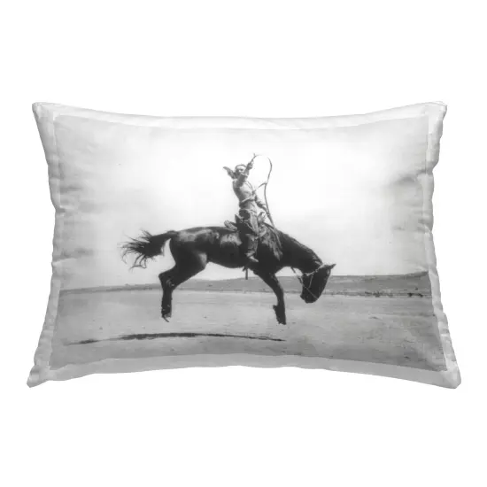 Galloping Rodeo Cowgirl Decorative Printed Throw Pillow Design by Daphne Polselli, 14 x 7 x 20 {1}
