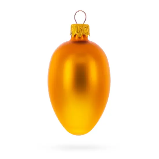 Set of 6 Matte Gold Mini Glass Egg Ornaments 2.9 Inches {3}